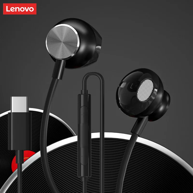 New Lenovo TW16 Pro TW16 Type-C 3.5mm Jack Wired Earphones 9D Stereo Surround Sound Headphones Hands-free Call Fitness Earbuds