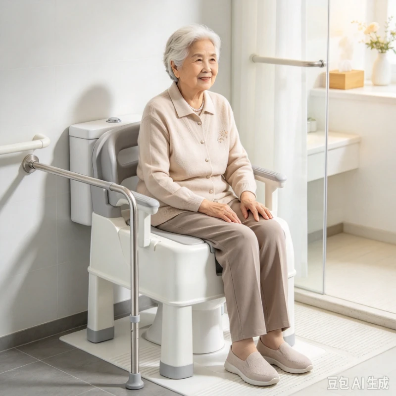 Adjustable Bedside Commode Toilet Elderly Toilet Chair Sturdy Night Use Portable Potty Ideal for Seniors/Pregnant Bathroom Chair