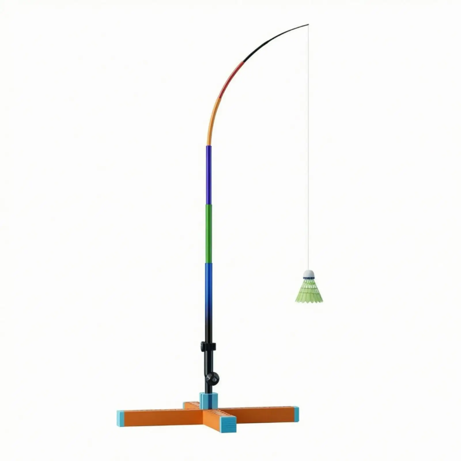 Fiberglass Badminton Training Pole Set with Connector and Shuttlecocks for Backyard Practice