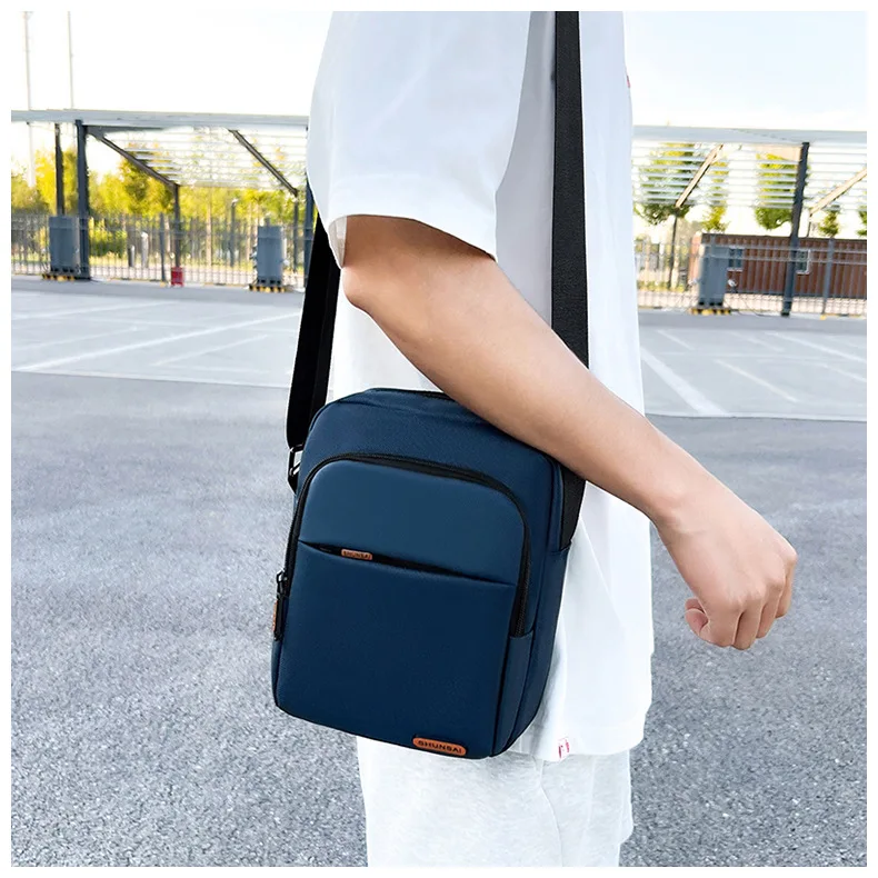 

Men's casual business lightweight waterproof nylon multi-layer pocket single-shoulder crossbody travel bag