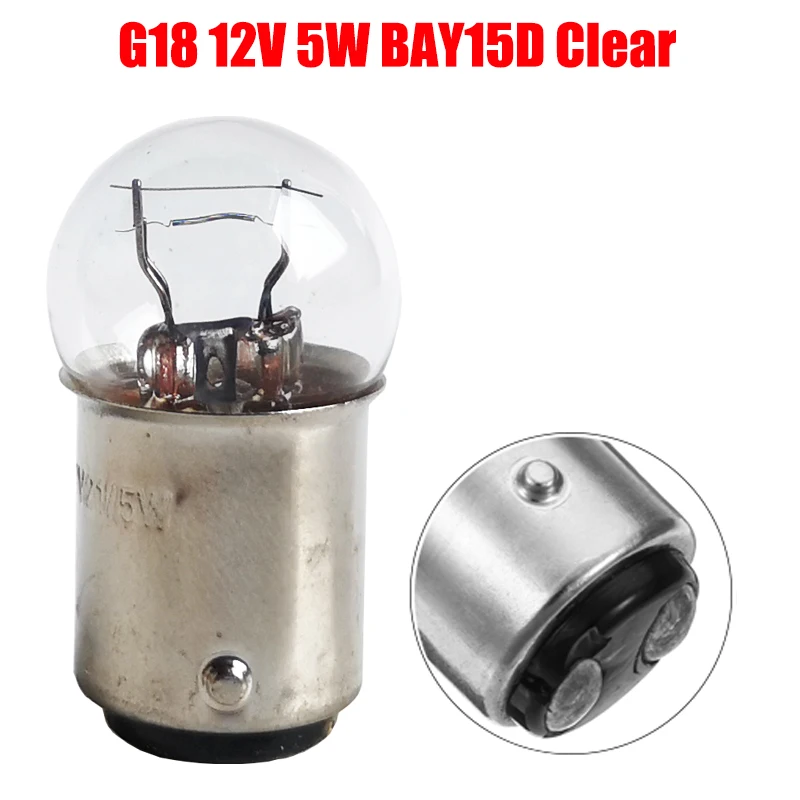 2PC G18 Car Bulb Door Lights 5W/10W 12V/24V 10W BA15S BAY15D Clear Recar Cxternal Lights Side Turn Signals Auto Halogen Lamp