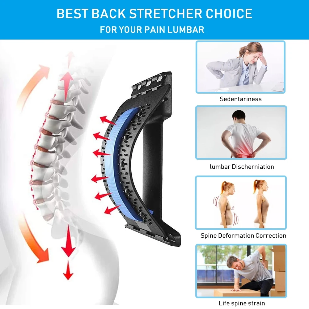 Magnetic Back Massage Muscle Relax Stretcher Posture Therapy Corrector Back Stretch Spine Stretcher Lumbar Support Pain Relief