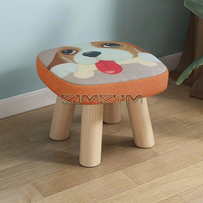 Creative Mushroom Stool Household Solid Wood Chair Fashionable Non-Slip Shoe Changing Stool