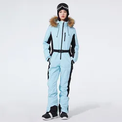 Trajes de esquí de una pieza para mujer, trajes de snowboard transpirables y cálidos, conjuntos de esquí impermeables a prueba de viento, invierno, al aire libre, nuevo, 2025