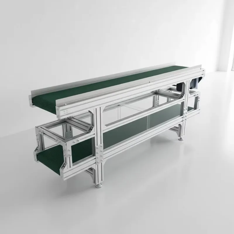 2026 New green PVC belt conveyor system, aluminum frame, anti-static/antibacterial, 1-year warranty, suitable for e-commerce