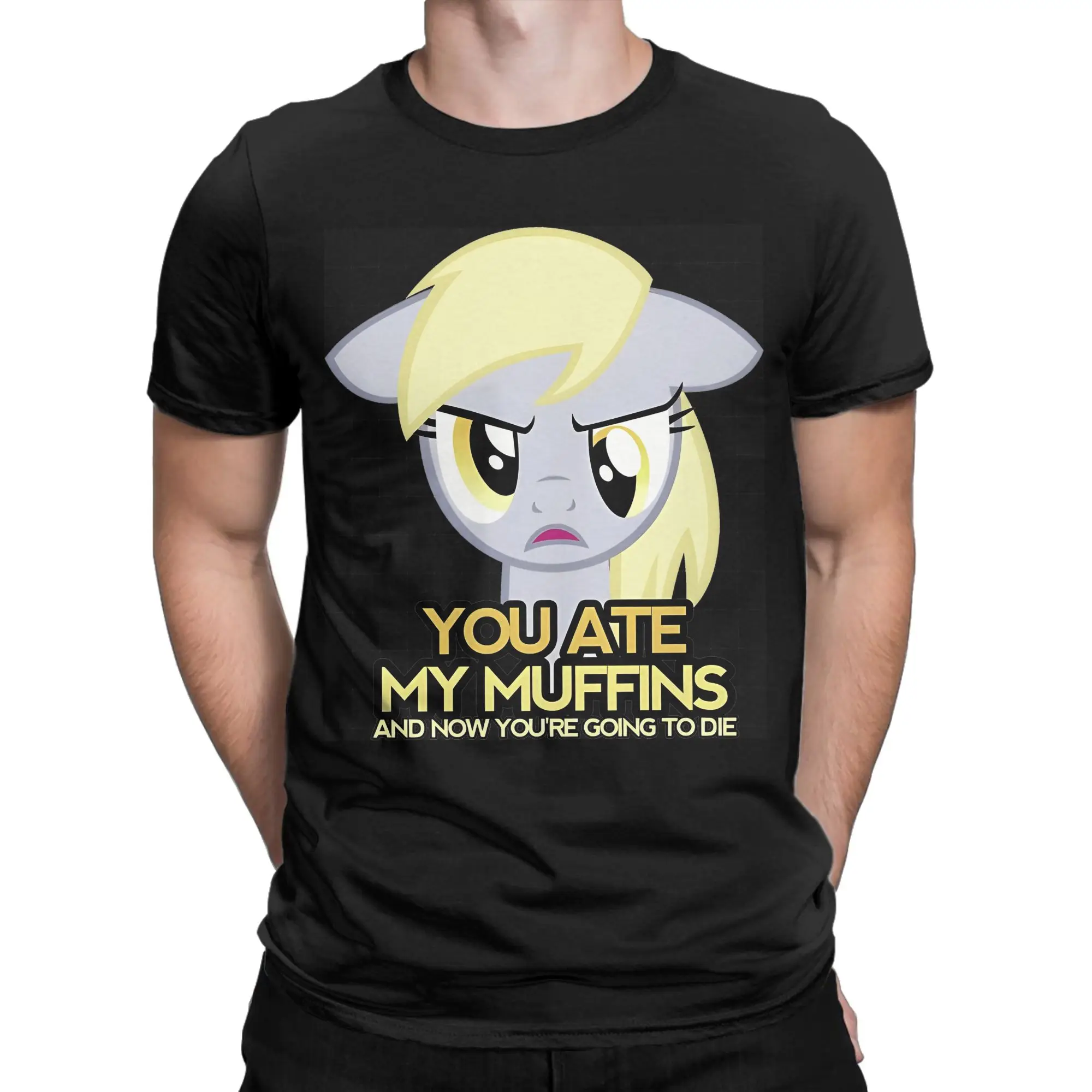 Oversized T Shirt Beach Muffins Derpy Hooves Trending T Shirts 100 Cotton Tee Shirt for Men Y2K Basic Design Short Sleeve
