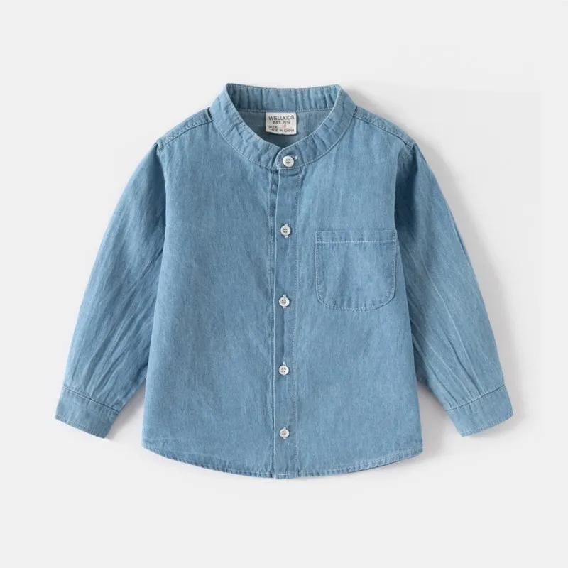 Boys Casual Shirt 2024 Denim Shirt Baby denim thin coat