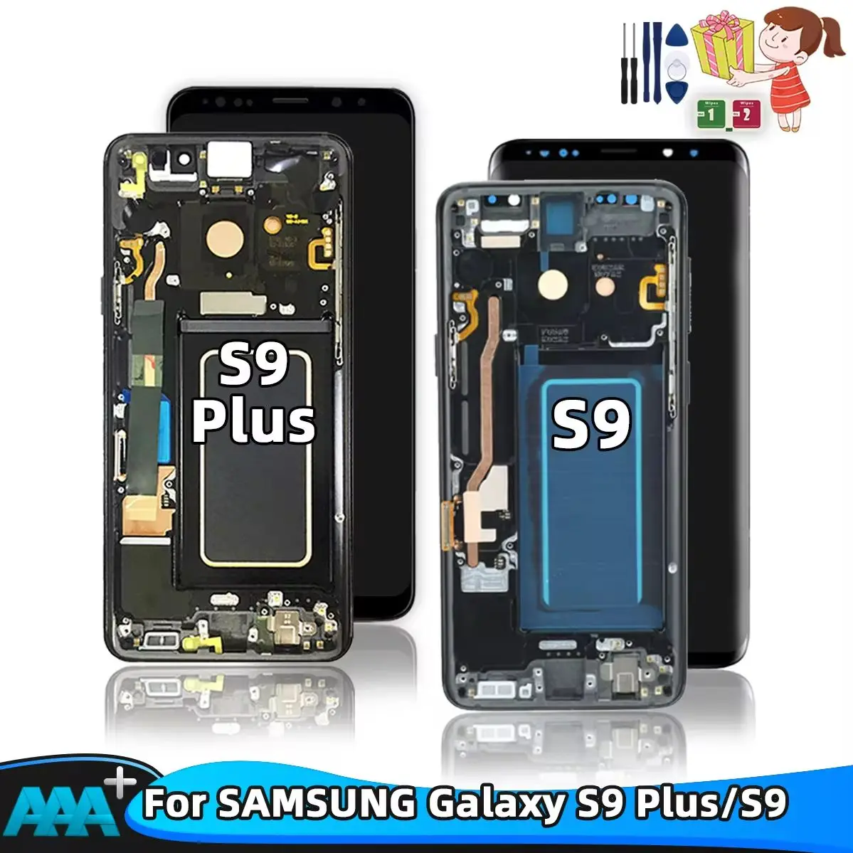 Super AMOLED LCD For samsung Galaxy S9 G960 G960F S9 Plus G965 G965F LCD Display Touch Screen Digitizer Assembly Replacement