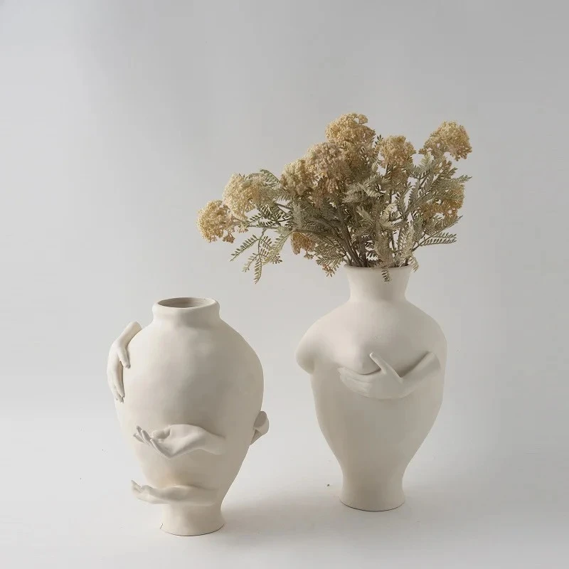 

Room Aesthetic Decor Abstract Art Character Chest Ceramic Vase Desk Decoration Flowers Arrangement Human Body Breast Vases