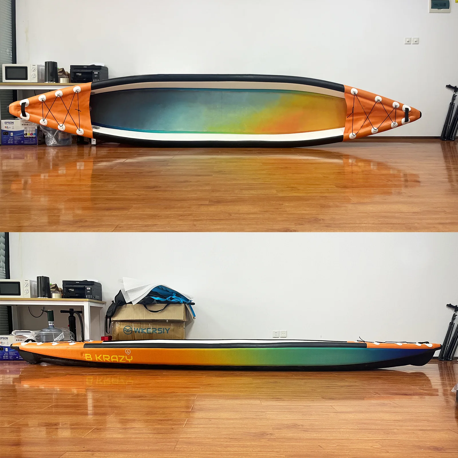 2 Person Inflatable Kayak, Folding Canoe for Racing and Rafting, Portable Kayak Boat, Lightweight Kayak for Outdoor Water Sports - view 3