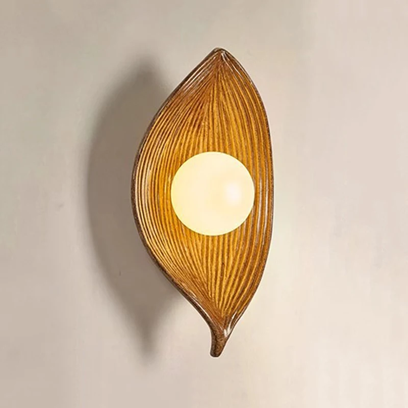 

Wabi Sabi Creative Leaf Shaped Home Decoration Wall Lamp Japanese Zen Style Personalized Homestay Bedroom Bedside Table Led Lam