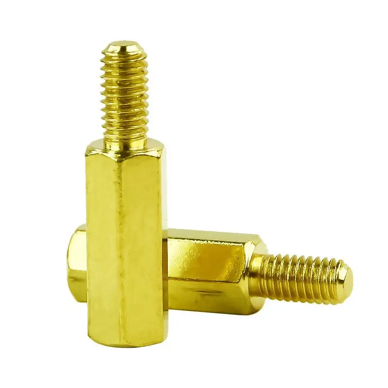 10Pcs M3 Brass Standoff Hex Spacer Male-Female/Female-Female for Motherboard Support Car Fixing + Free M3*6 Screws