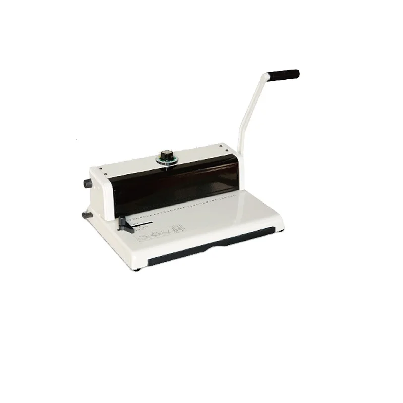 Electric 34-Hole Iron Ring Wire Binding Machine 120-Sheet Capacity 4.5mm Hole A4 Size for Books Paper Textile