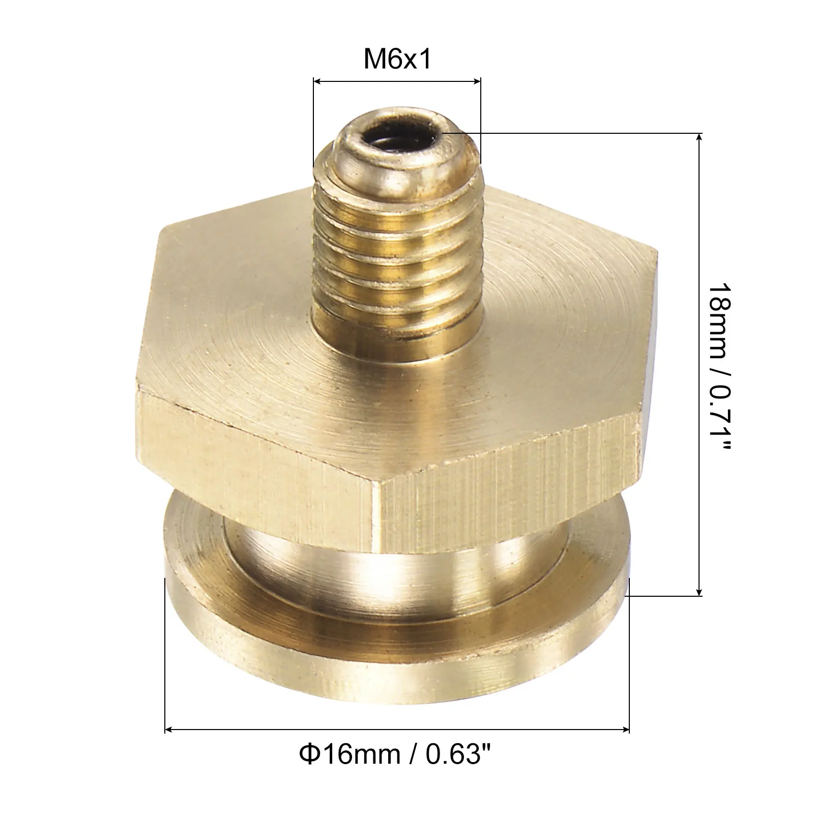 Uxcell Brass Push Button Grease Oil Cup M6x1 Male Thread Ball Oiler for Lubrication System