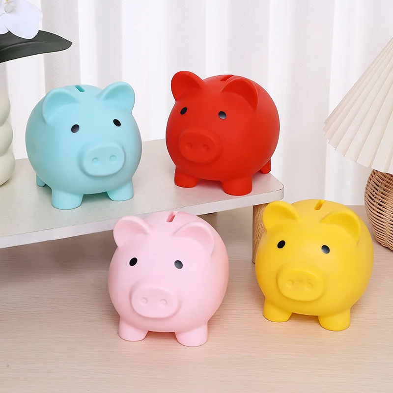 Cute pig piggy bank, large capacity children's anti fall piggy bank, boys and girls cartoon cute piggy bank
