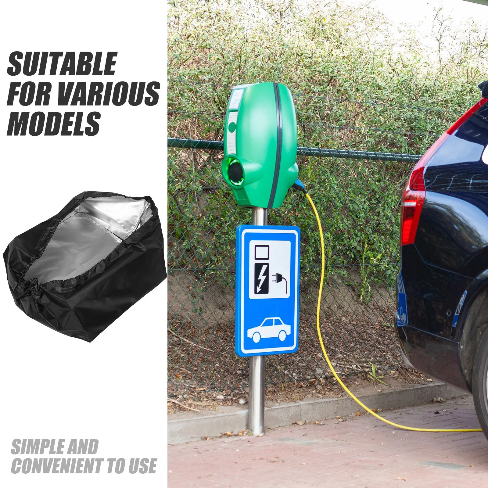 

Ev Charger Cover Waterproof Outdoor Wall Mount Protective Electric Vehicle Charging Station Dust Rain Sunproof