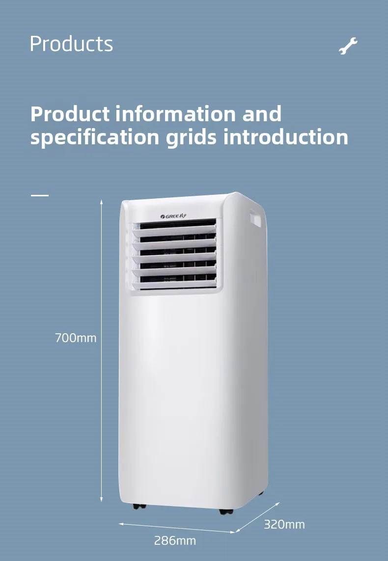 1 Single Cooling Portable Vertical Household Air Conditioner, Bedroom, Living Room, Kitchen Air Conditioner Integrated
