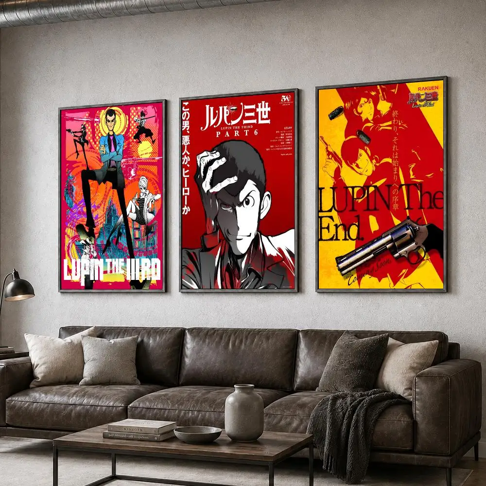Anime Lupin The Third Thief Comedy Poster  PP Self Adhesive Home Garage Dorm Bar Wall Decor Aesthetic Retro Gift