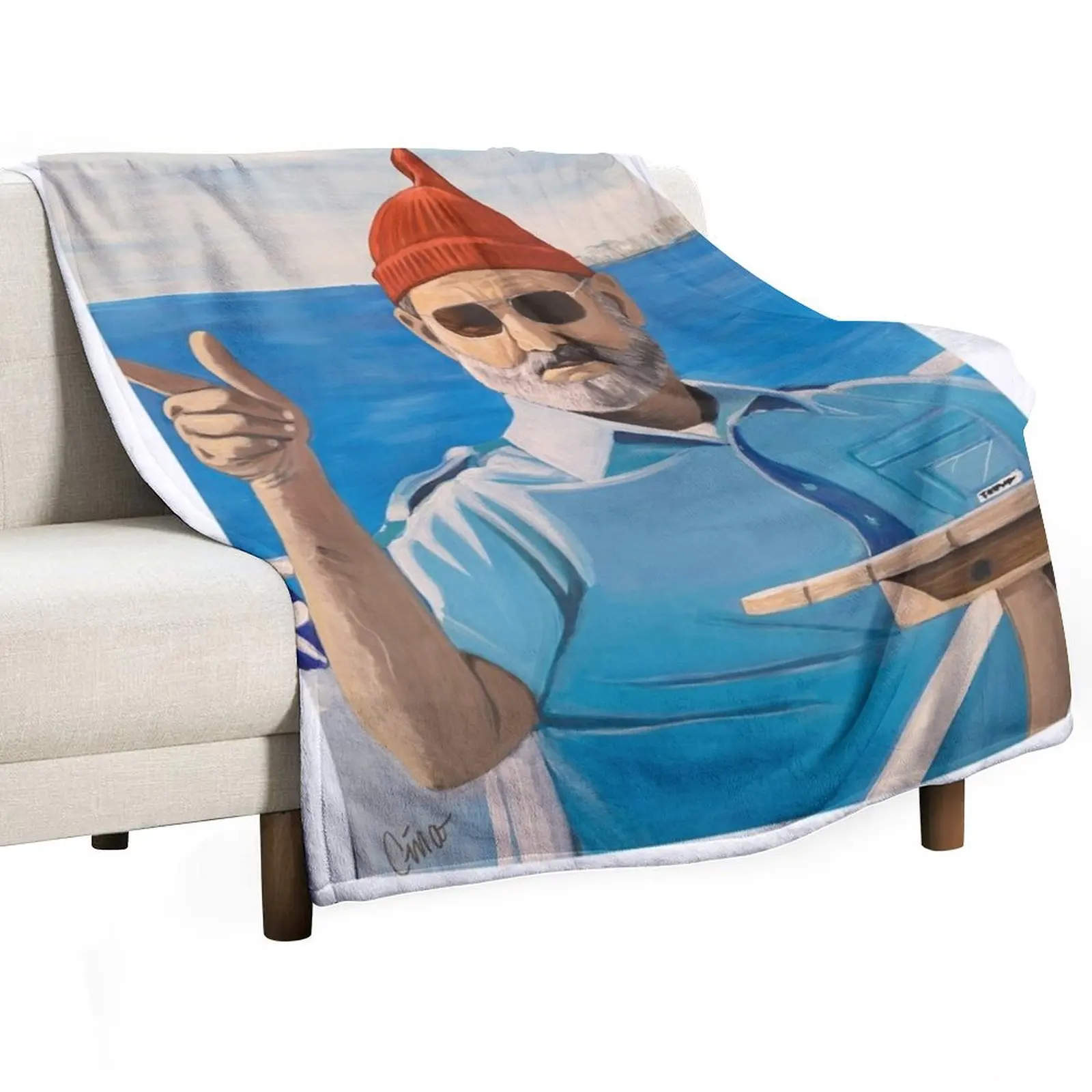 Bill Murray “The Life Aquatic” Throw Blanket Sleeping Bag Personalized Gift Thin valentine gift ideas Blankets