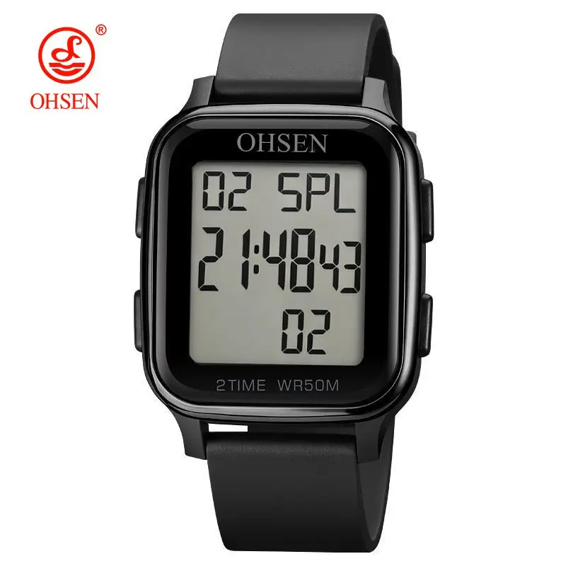 

Digital Sport Watches for Men Black 50M Diving Tactical Wristwatch Waterproof Electronic Led Military Clocks Stopwatch