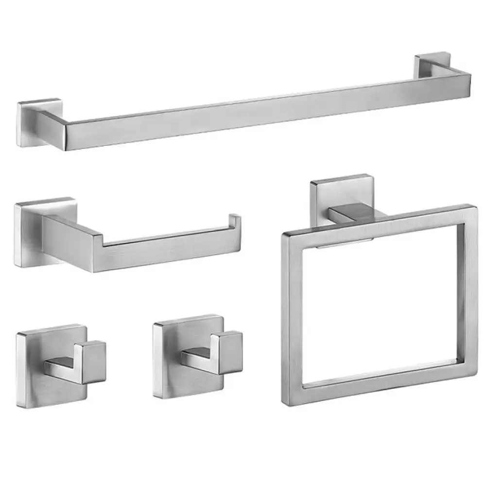 

Набор аксессуаров для ванной из матовой нержавеющей стали: держатель для полотенец, держатель для туалетной бумаги, крючок для одежды, вешалка, кольцо, на заказ