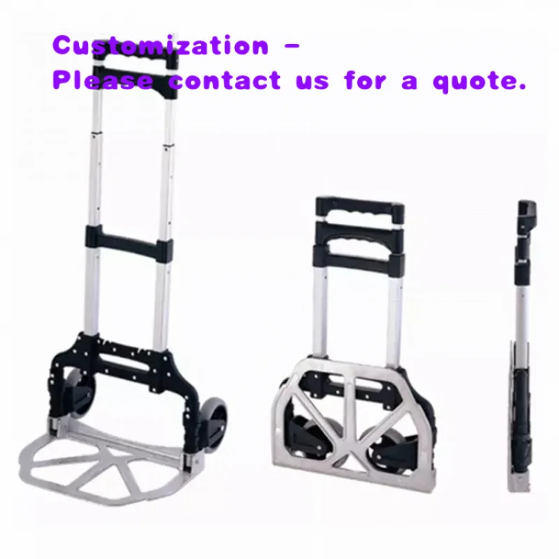 custom.Aluminum Four-Wheel Foldable Hand Trolley Cart Platform Shopping Cart 75kg Load Capacity Industrial OEM