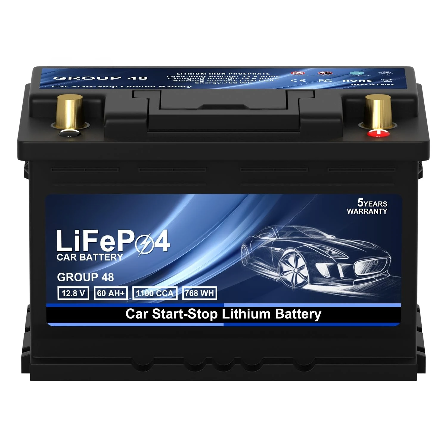 

Литиевая аккумуляторная батарея для систем Start-Stop, тип 48, 12В 60Ач, с током холодного пуска 1100CCA – Высокопроизводительная автомобильная батарея, на заказ