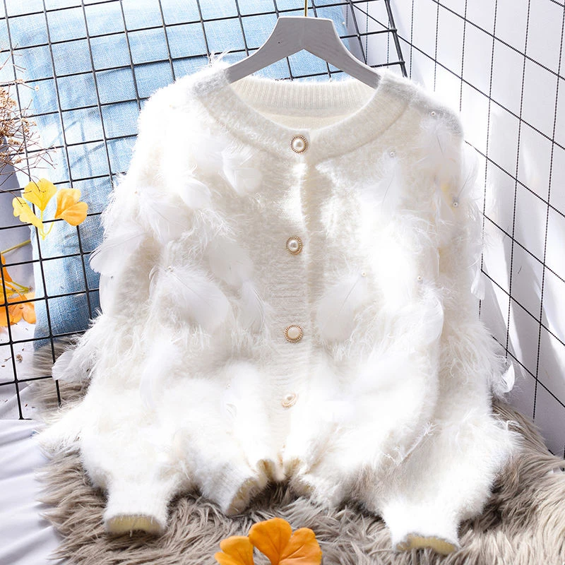 

Autumn Furry Sweater Coat Tops Women Knitted Long Sleeve Ladies Cardigans Coats Fashion Casual Loose Female Tops 2023 E20