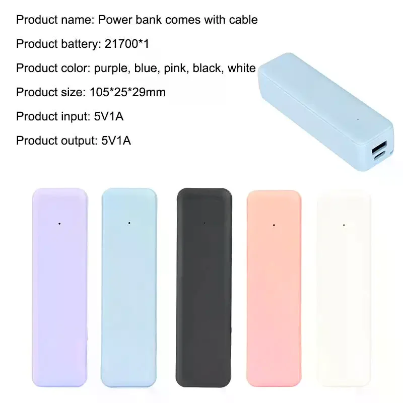 DIY 21700 Battery Power Bank Case Portable Type C 5V1A Solder Free Mini Power Supply Kit For Electronics