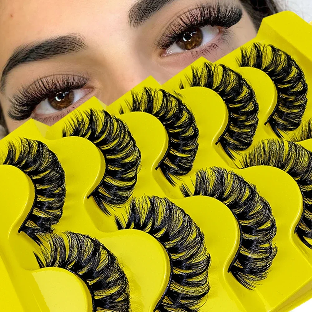 5 Pairs DD Curl Russian False Eyelashes 3D Mink Eyelashes Reusable Fluffy False Lashes eyelashes extensions