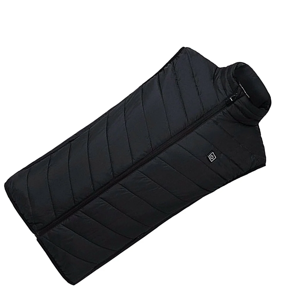 

Men Vest Electric Heated Cotton Warm Washable USB Charging Adjustable Temperature Black Size M Men Vest