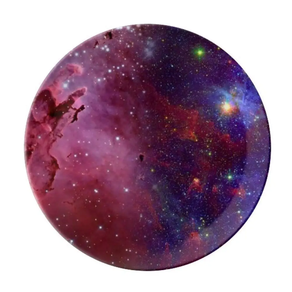 Milky Way Nebula Cluster Galaxy Fantastic Cosmos Print Ornament Display Plate, Decor Plate, for Dining Table Setting, Wedding