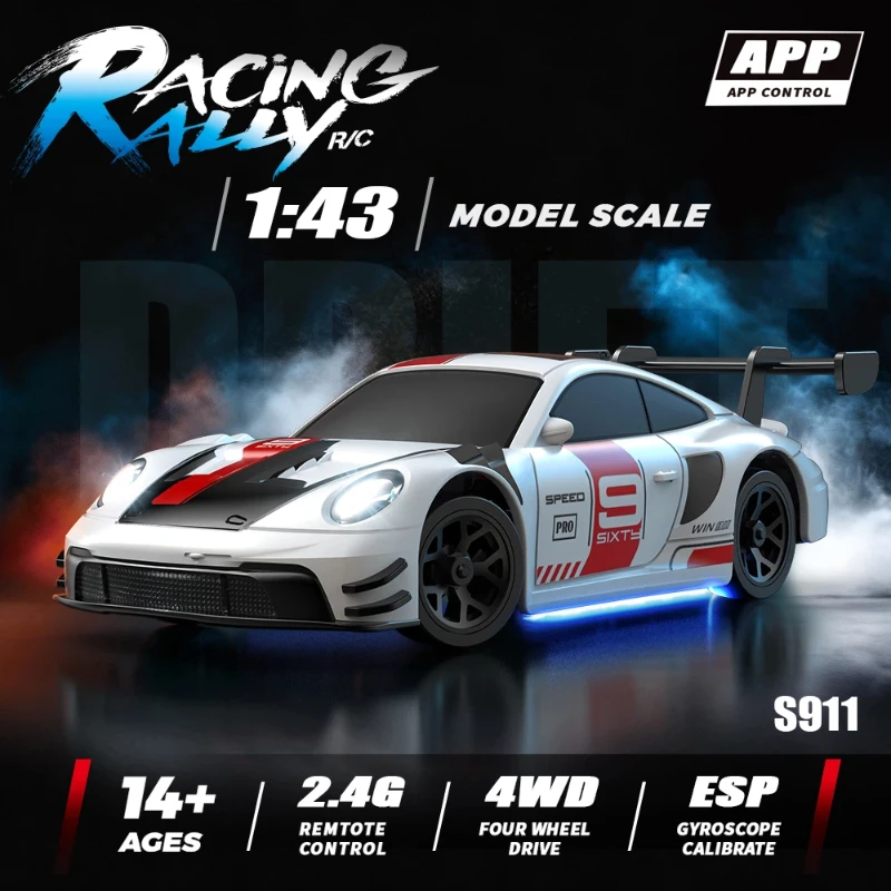 

Новая мини-машинка для дрифта на радиоуправлении, масштаб 1/43, полноприводная, высокоскоростная, с гироскопом ESP, модель игрушечной машинки, подарок