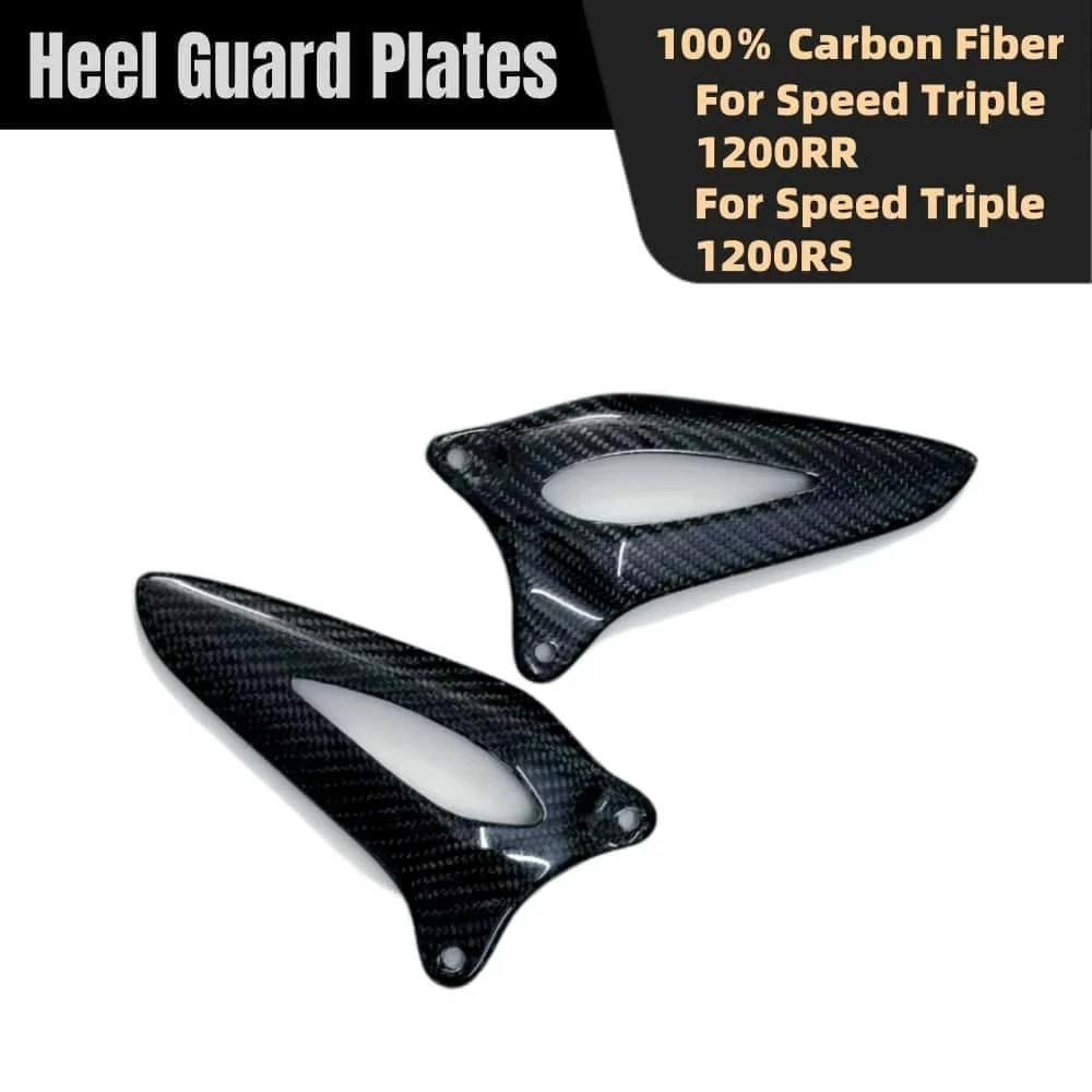 

For Triumph Speed Triple 1200RS / 1200RR 2021 2022 2023 2024 Carbon Fiber Motorcycle Heel Guard Plates Foot Rests Accessories