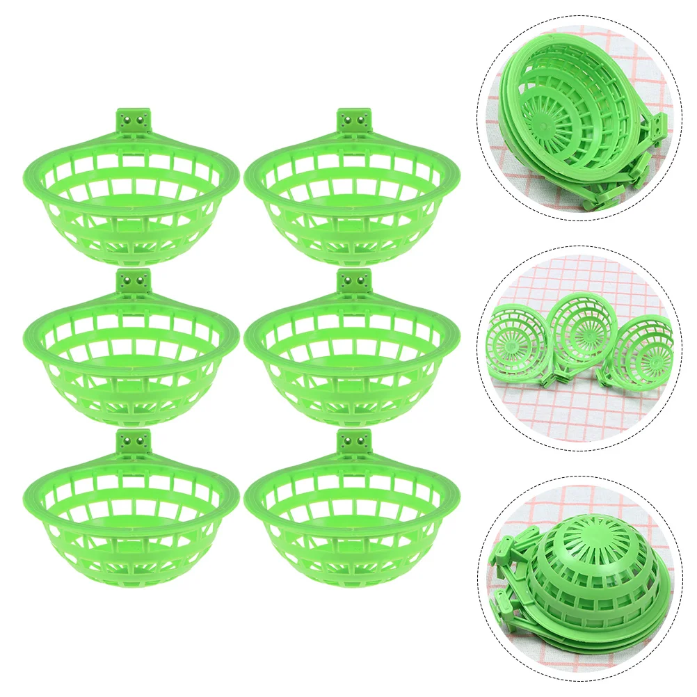 

6 Pcs Birds Nest Hideaway Container Liner Canary Breeding Hatching Green Nests Plastic Bed Finch for Cages