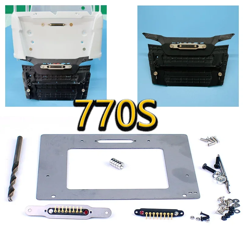 1/14 RC Truck Metal Front Cover 4/8 Way Magnetic Suction Kit for Tamiya SCANIA 770S 770S 6x4 56368 56371 56379 Parts