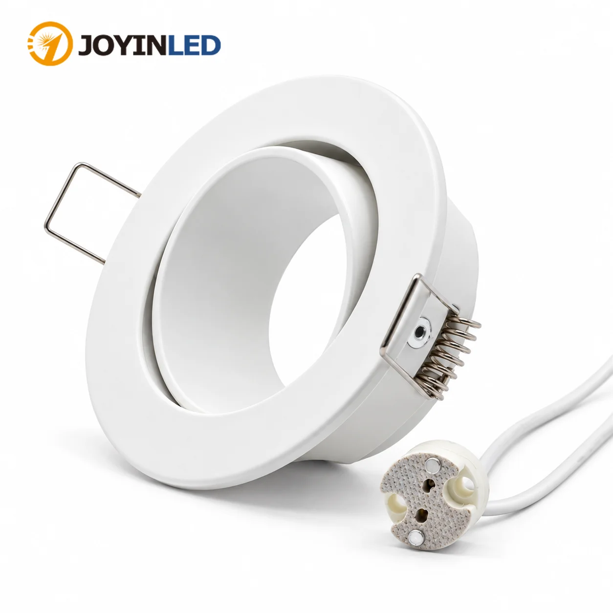 JOYINLED Zinc Alloy Round Recessed Downlight With MR16 Socket Ceiling Spot Lights Frame Suit Dia 50mm Bulbs GU5.3 Lamp Socket