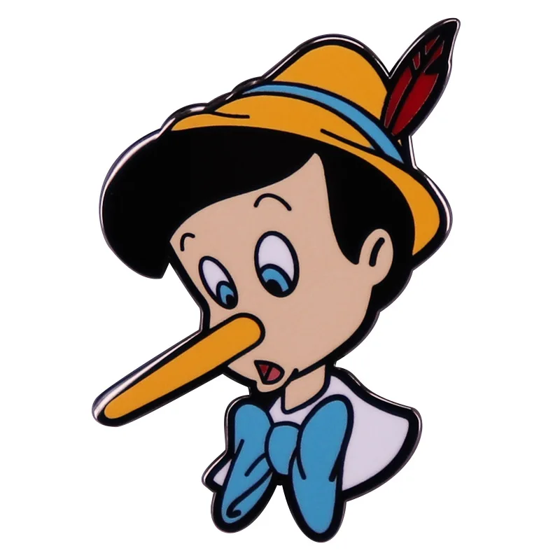 Disney Pinocchio Cartoon Character Brooch Creative Enamel Pins School Bags Apparel Metal Accessories Jewelry Fashion Badges Gift