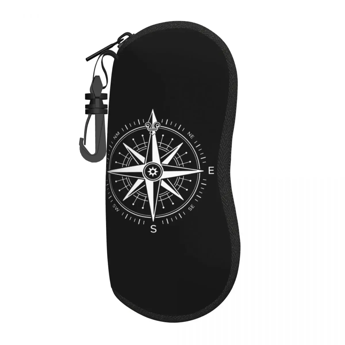 

Custom Vintage Nautical Compass Eyeglass Glasses Case Women Men Soft Captain Anchor Boat Sunglasses Protective Bag