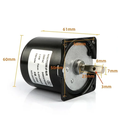 Imagen 2 del producto 220V AC 14W Micro Motor de engranaje 60KTYZ 50Hz Motor de engranaje síncrono de imán permanente de baja velocidad 2,5rpm