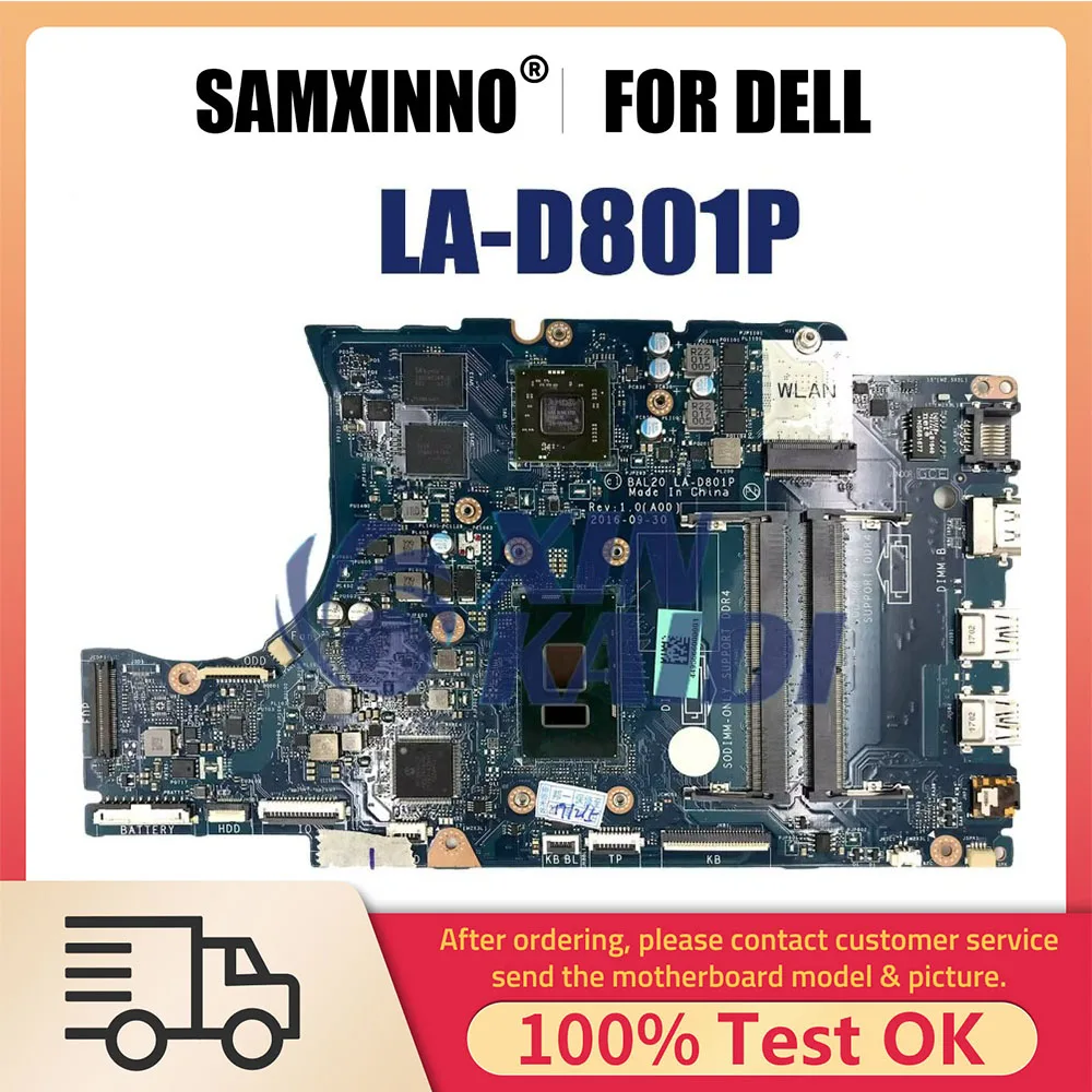 

Laptop Motherboard For DELL Inspiron 15 5567 17 5767 CN-0KFWK9 0KFWK9 LA-D801P Notebook Mainboard With I5-7200U I7-7500U