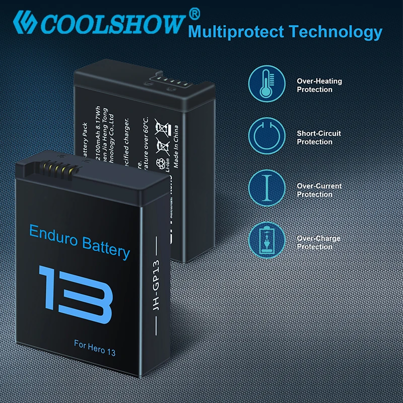 Battery for Gopro Hero 13 Black Battery 2100mah Batteries for Go Pro 13 Bateria Hero13 Battery Sport Camera Accessories