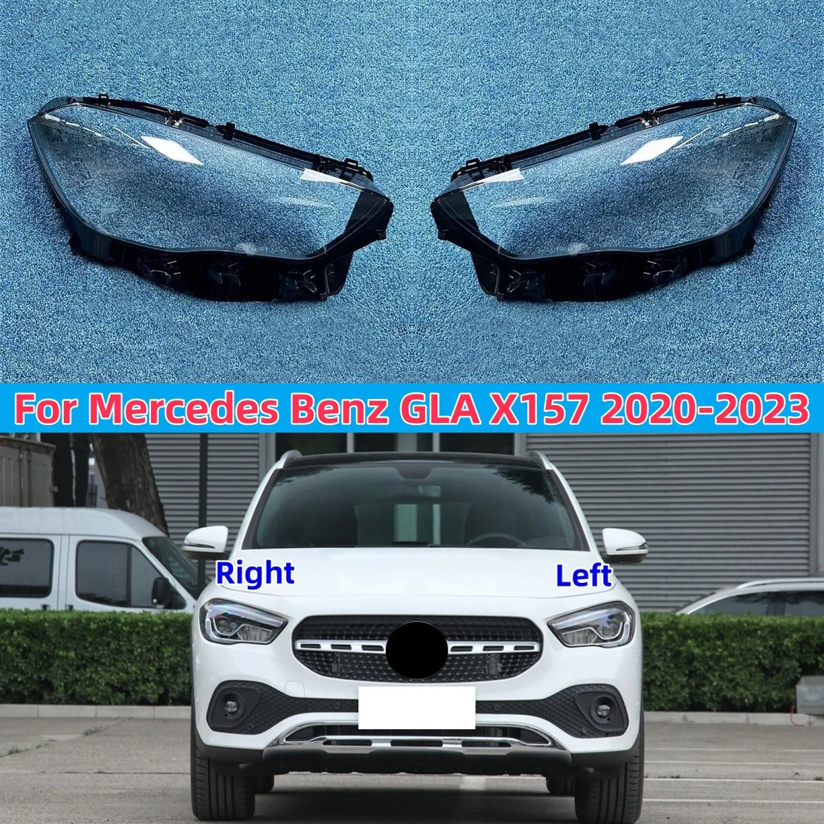 

For Mercedes-Benz GLA X157 2020 2021 2022 2023 Headlamp Transparent Cover Lampshade Headlight Shell Lens Plexiglass