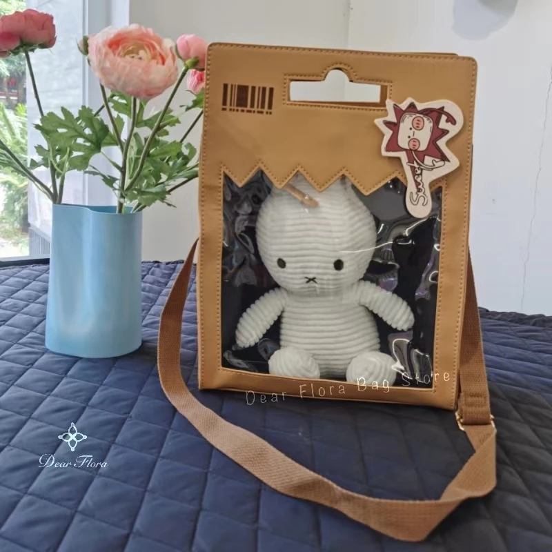New Women\'s 20CM Dolls Bag Personalized Cute Ita Bag Street Trend Y2K Shoulder Crossbody Bag Kawaii Transparent Display Handbags