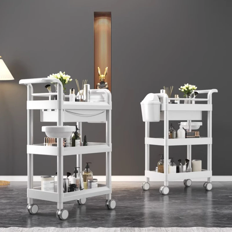 

Spa Hairdresser Salon Trolley Hospital Clear Storage Barber Salon Trolley Pedicure Carrello Con Ruote Hairdresser Furniture ZT50