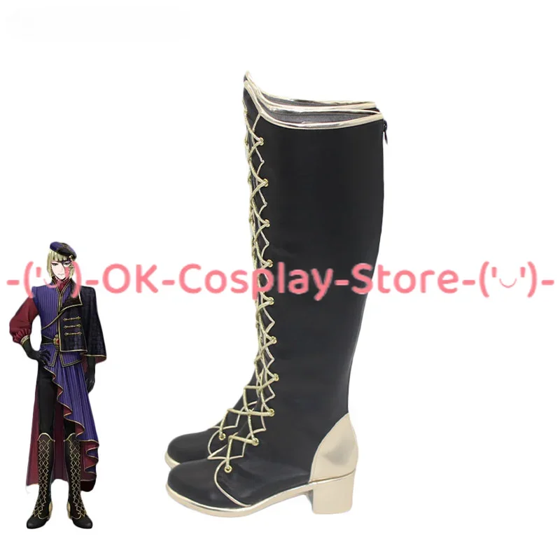 Game Twisted Wonderland Rook Cosplay Shoes PU Leather Shoes Halloween Carnival Boots Props Custom Made