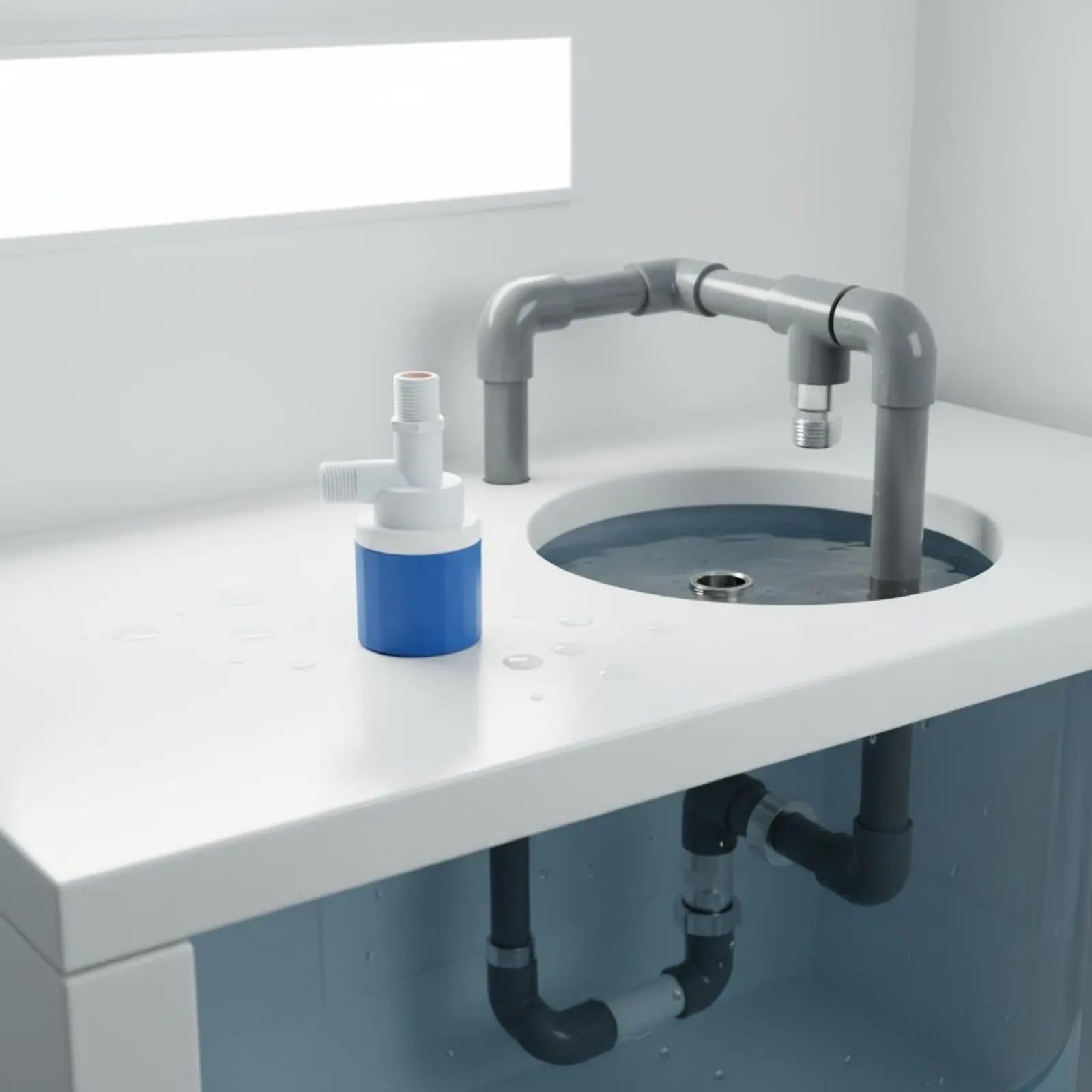Automatic Water Level Control Valve No Power Needed Water Reservoir Buoyant Valve Easy to Install Leak-Proof for Cistern