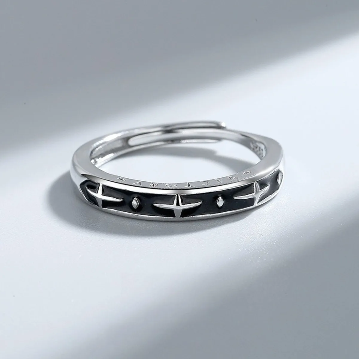 Adjustable Starlight Punk Ring Stainless Steel Comfort Fit Jewelry for Women And Men Daily Wear Gift Idea