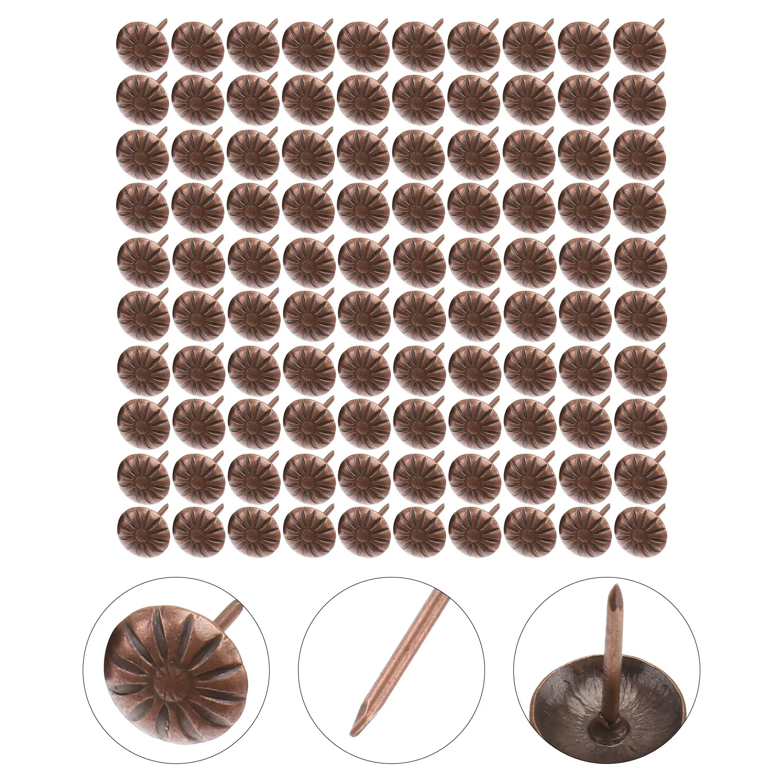 

300 Pcs Red Bronze Studs Furniture Upholstery Sofa Decorative Nail Vintage Nails Tacks for