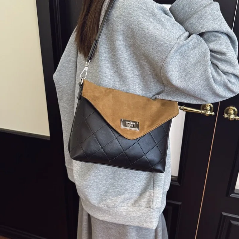 Vintage Fashionable Diaper Bag, High-End Designer Paris Handbag, Elegant Solid Color Leather Tote Bag
